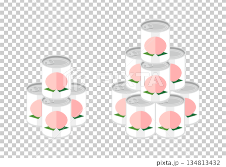 白桃罐頭堆疊示意圖 134813432