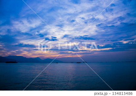 beautiful sunset over the sea beautiful sunset over the sea 134813486