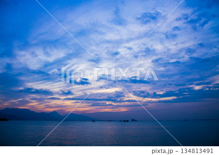 beautiful sky and sea in twilight time beautiful sky and sea in twilight time 134813491