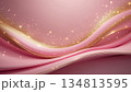 ピンクゴールド流光粒のブライダル背景 134813595