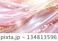 ピンクゴールド流光粒のブライダル背景 134813596