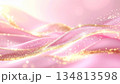 ピンクゴールド流光粒のブライダル背景 134813598