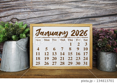 January 2026 annual monthly desk calendar for planning and management 134813701
