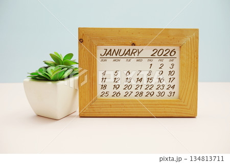 January 2026 annual monthly desk calendar for planning and management January 2026 annual monthly desk calendar for planning and management 134813711