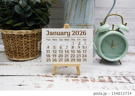 January 2026 annual monthly desk calendar for planning and management 134813714