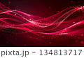 ルビーレッドの流光粒が輝く高級背景素材 134813717