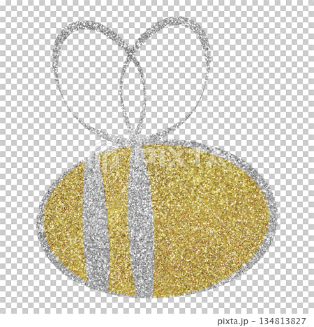 插畫素材：蜜蜂、銀、金 134813827