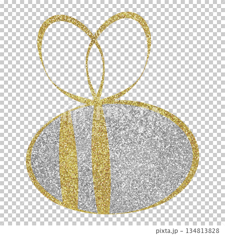 Illustration material Bee Silver Gold Illustration material Bee Silver Gold 134813828