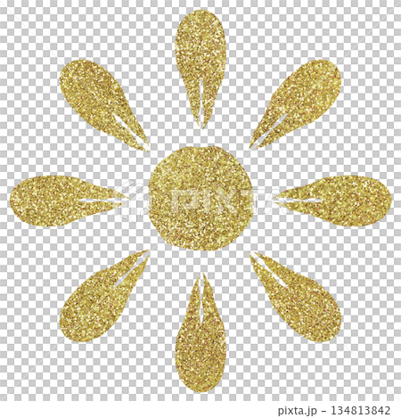 イラスト素材　花　ゴールド 134813842