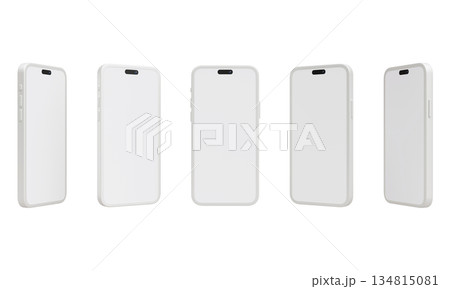 Modern White Smartphone Mockup 3D Illustration Isolated Modern White Smartphone Mockup 3D Illustration Isolated 134815081