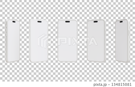 Modern White Smartphone Mockup 3D Illustration Isolated Modern White Smartphone Mockup 3D Illustration Isolated 134815081