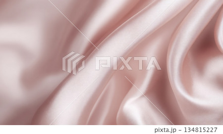 シルク生地の背景素材（ピンク）（生成AI) 134815227