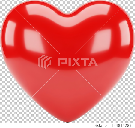 Glossy Red 3D Heart Symbol Isolated 134815283