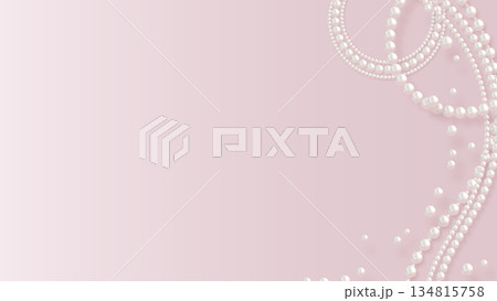 ピンクの背景にリアルなパール 134815758