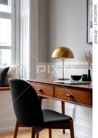 Cozy luxurious modern living room interior, elegant home decor in calm and neutral colors 134816049