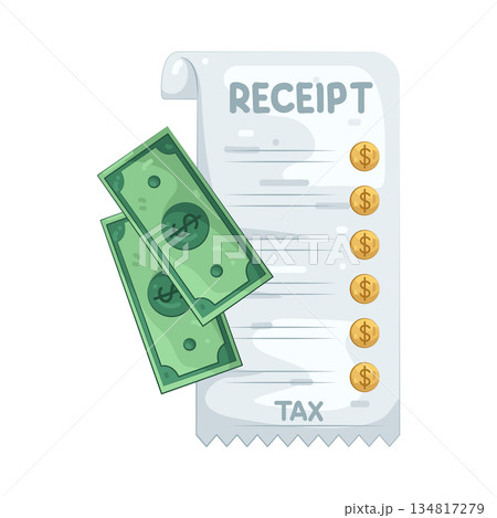 Illustration of tax receipt  134817279