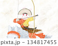 流鏑馬をするうさぎ 134817455