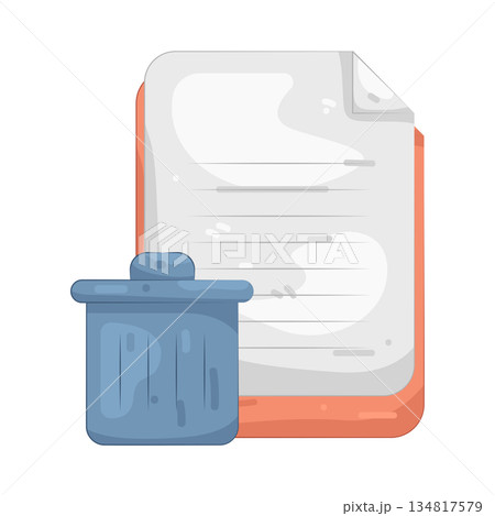 Illustration of delete file Illustration of delete file 134817579
