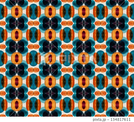 abstract geometric seamless pattern background, repeatable motif for fabric and wallpaper design illustration 134817611
