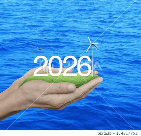 Happy new year 2026 ecology saving power and energy concept Happy new year 2026 ecology saving power and energy concept 134817753