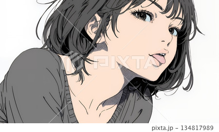 舌をちょっと出して（てへぺろ風）おどけている若い女性