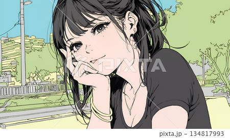 舌をちょっと出して（てへぺろ風）おどけている若い女性