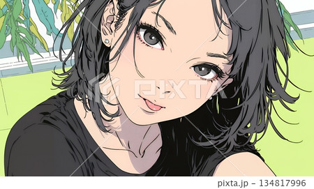 舌をちょっと出して（てへぺろ風）おどけている若い女性