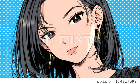 舌をちょっと出して（てへぺろ風）おどけている若い女性