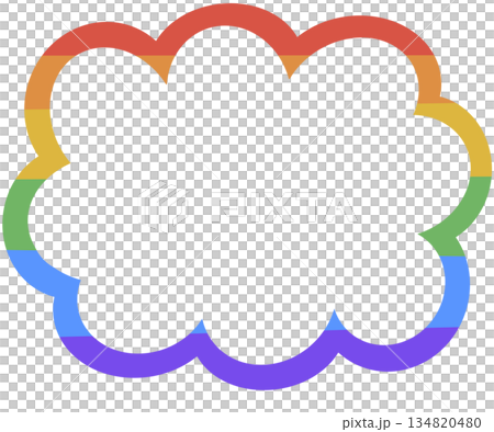 Rainbow cloud speech bubble frame Rainbow cloud speech bubble frame 134820480