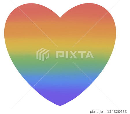 LGBTQ+レインボーハート素材 LGBTQ+レインボーハート素材 134820488