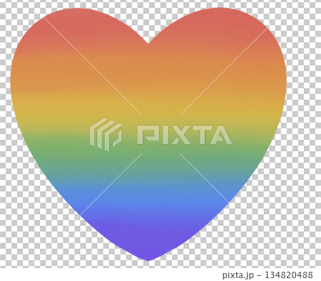 LGBTQ+レインボーハート素材 LGBTQ+レインボーハート素材 134820488