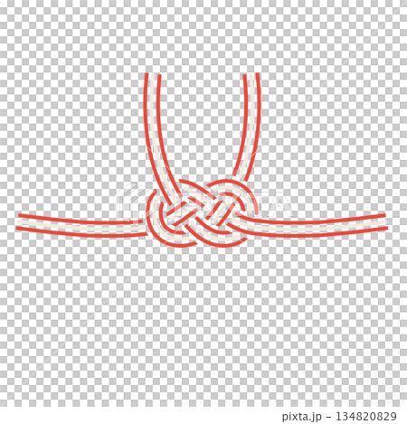 かわいい水引の熨斗紙のイラスト（紅白）2 134820829