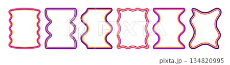 Scallop frame border set with wavy edges 134820995
