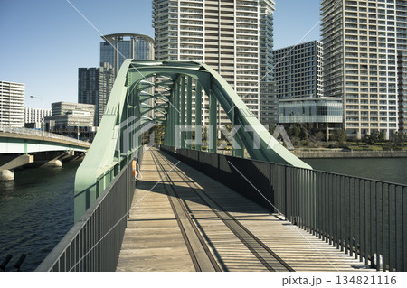 遊歩道となった豊洲「晴海橋梁 (旧晴海鉄道橋) 」　2025年12月 134821116