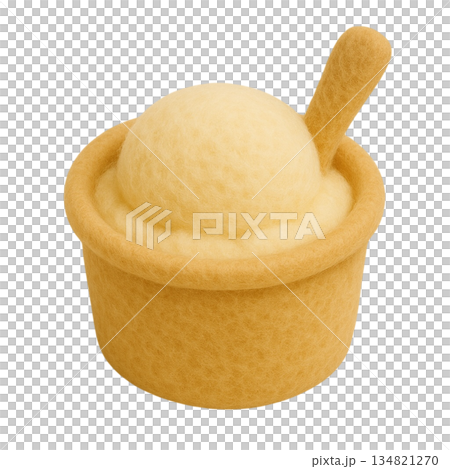 【夏季】香草冰淇淋插圖（杯裝） 134821270