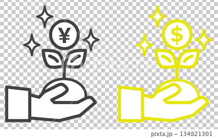 Illustration of growing and increasing assets through stock investment and trading Illustration of growing and increasing assets through stock investment and trading 134821301