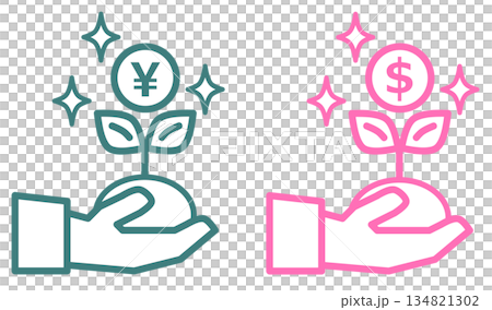 Illustration of growing and increasing assets through stock investment and trading Illustration of growing and increasing assets through stock investment and trading 134821302