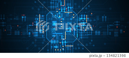Abstract matrix simulation technology and...のイラスト素材 [134821398] - PIXTA