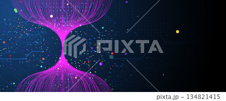 Abstract matrix simulation technology and...のイラスト素材 [134821415] - PIXTA