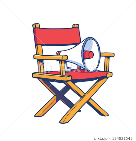 Vsai directors chair with megaphone for filmmaking concept 134821543