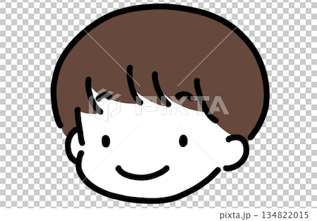 Cute hand-drawn simple illustration of a boy's face Cute hand-drawn simple illustration of a boy's face 134822015