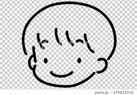 Cute hand-drawn simple illustration of a boy's face Cute hand-drawn simple illustration of a boy's face 134822016