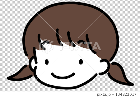 Cute hand-drawn simple illustration of a girl's face Cute hand-drawn simple illustration of a girl's face 134822017