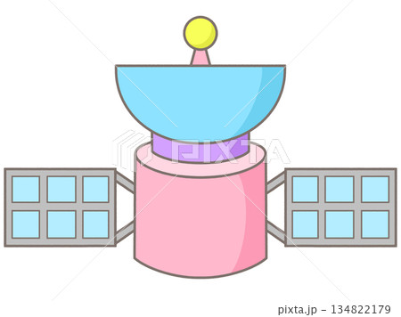 Colorful cute satellite in space 134822179