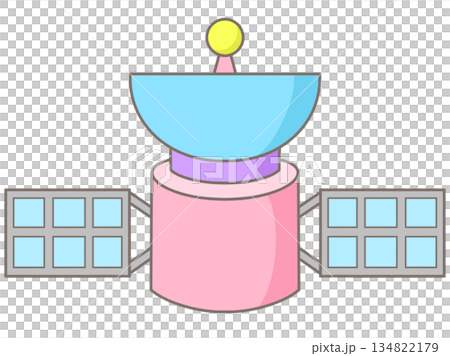 Colorful cute satellite in space 134822179