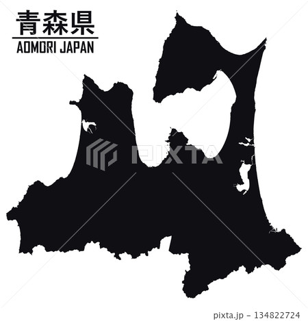 日本のベクターイラスト地図素材:青森県全体地図 日本のベクターイラスト地図素材:青森県全体地図 134822724