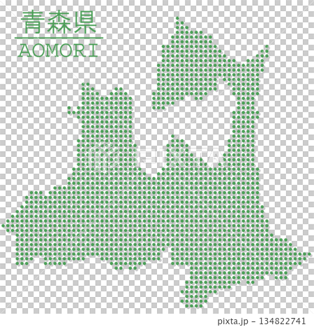 Vector illustration map of Japan: Dot map of Aomori prefecture Vector illustration map of Japan: Dot map of Aomori prefecture 134822741
