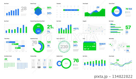 Infographic elements. UI and UX Kit with big data visualization. 134822822