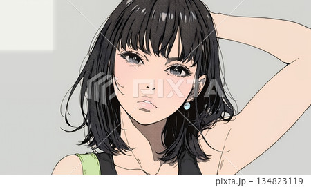 疑問や心配事、不快感、不満などを感じを感じて眉を潜めている若い女性