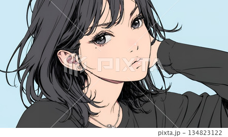 疑問や心配事、不快感、不満などを感じを感じて眉を潜めている若い女性